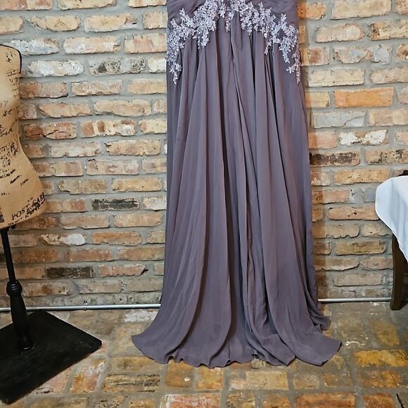 Gray Illusion maxi gown size 18W - Picture 5 of 11